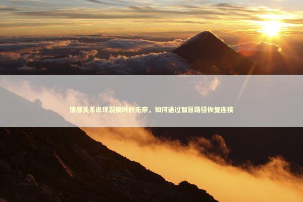 情感关系出现裂痕时的无奈，如何通过智慧路径恢复连接
